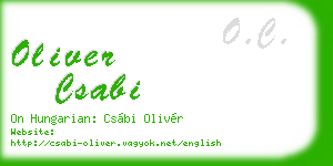oliver csabi business card